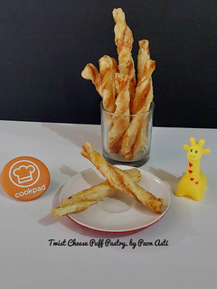 Foto resep Twist Cheese Puff pastry (Cemilan untuk MPASI 1Th+)
