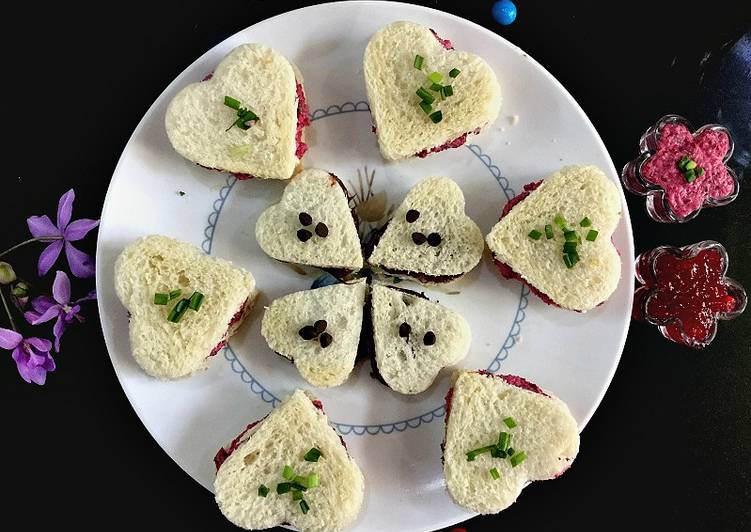 Simple Way to Prepare Homemade Heart-Shaped Tea Sandwiches