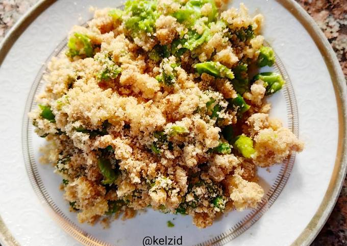 Crumble de l'écrassé de petit pois