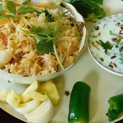 Cilantro pachadi, onion pachadi with Curd A picture of Cilantro pachadi, onion pachadi with Curd.