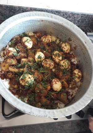 A picture of Egg biryani.