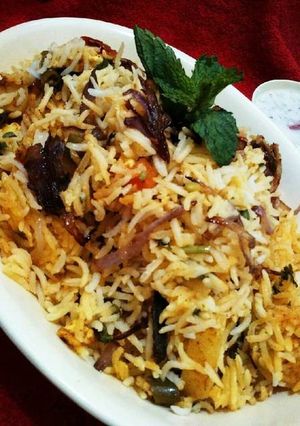 A picture of Vegetable Biryani.