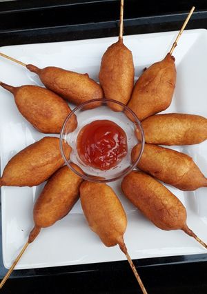 A picture of Corn dogs.