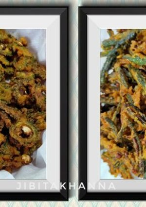 A picture of Kurkuri Karela and Kurkuri Bhindi.