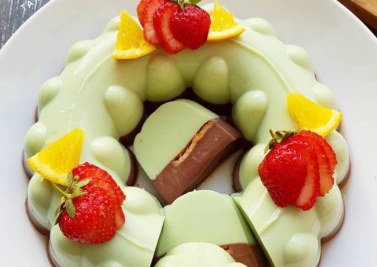 Pudding Lapis coklat pandan nutrijel