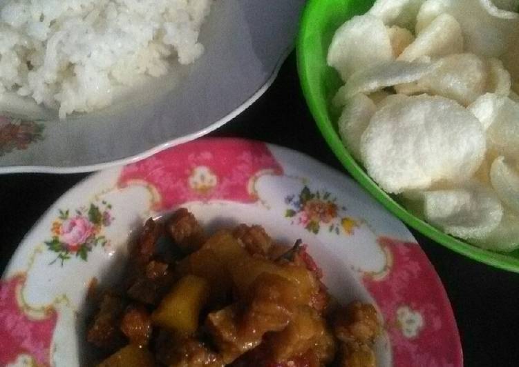 Tempe kentang pedas manis