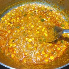A picture of Corn capsicum sabji.