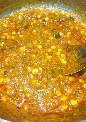 A picture of Corn capsicum sabji.
