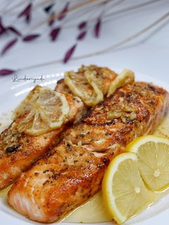 Foto resep Grilled Salmon saus lemon butter