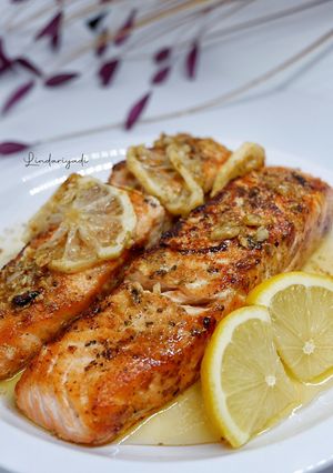 Foto resep Grilled Salmon saus lemon butter