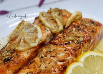 Resep Terbaik Grilled Salmon saus lemon butter Praktis Enak