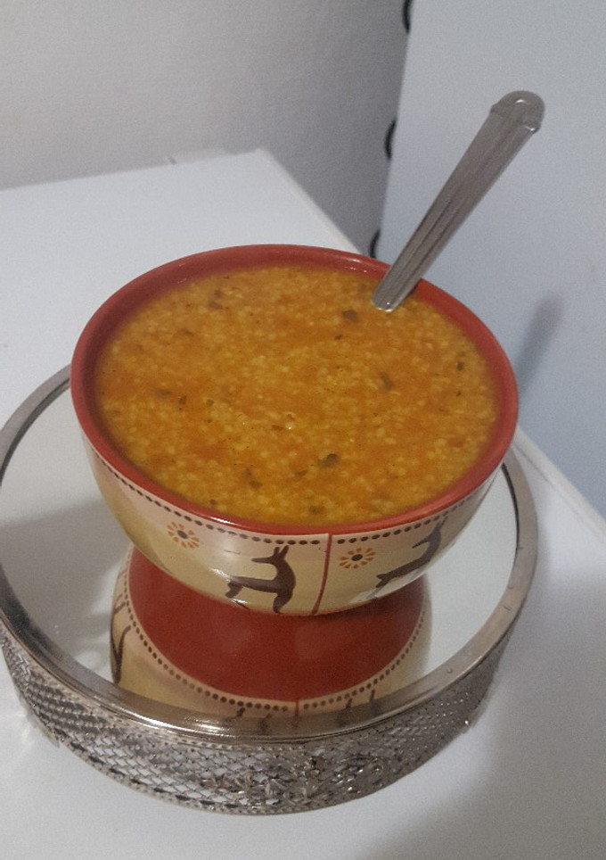 صورة لوصفة حساء الشعير بالطماطم(شوربة مغربية)