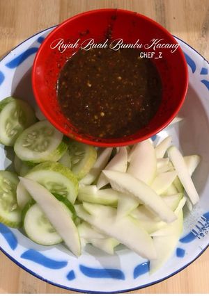 Foto resep Rujak Buah Bumbu Kacang