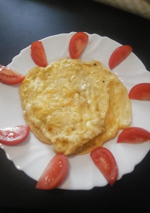 O poză a rețetei Omletă cu brânză burduf de capră.