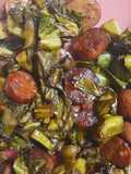 Sauteed collard greens with sausage