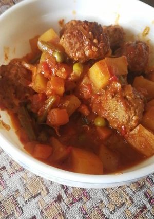 صورة لوصفة كفته داود باشا بالخضار