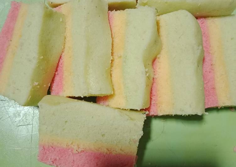 Cara memasak Rainbow cake water simple yang Enak