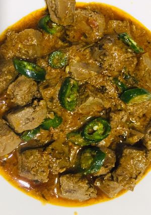 A picture of Mutton liver fry.