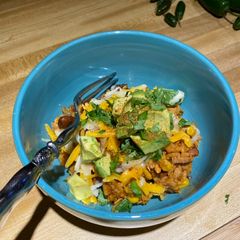 A picture of Chef Miguel’s InstaPot Chicken Enchilada Rice Bowl.