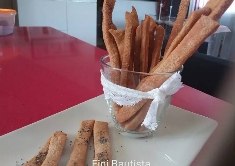 Grisines con polvo de remolacha