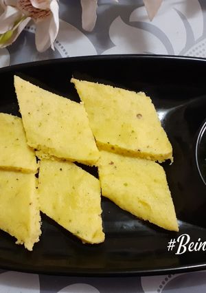 A picture of Yellow Moong Dal Dhokla.
