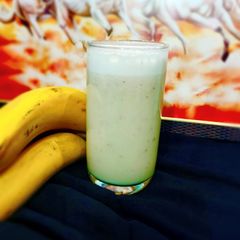 A picture of Protein rich Almond banana shake.