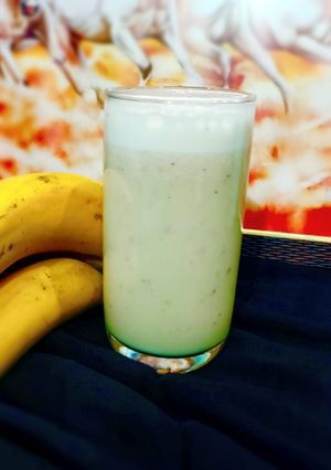 A picture of Protein rich Almond banana shake.