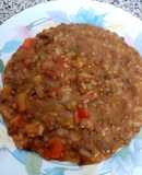 Potaje de lentejas con verduras y arroz