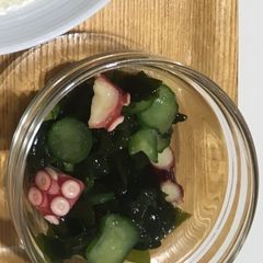 A picture of Vinegard octopus and cucumber.