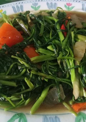 Foto resep Cah Kangkung pedas, Manis, Gurih