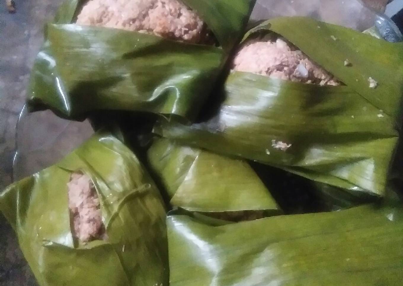 Botok jantung pisang oncom