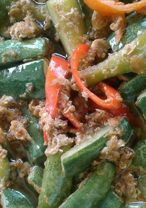 Foto resep Oseng-oseng timun telur