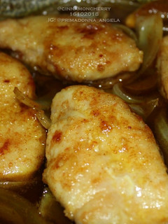 A picture of Chicken with Honey Curry Sauce.