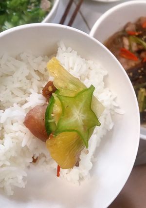 Hình của món Mắm cá lóc chưng thịt ba chỉ.