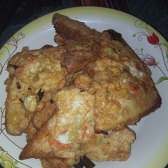 A picture of Bread in egg.