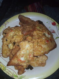 A picture of Bread in egg.