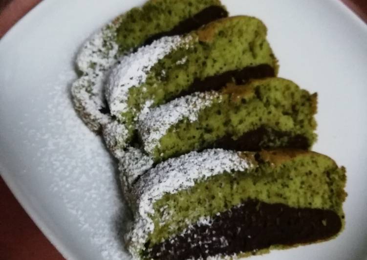 Bizcocho matcha y chocolate