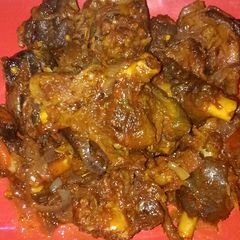 A picture of Peppered goat meat.
