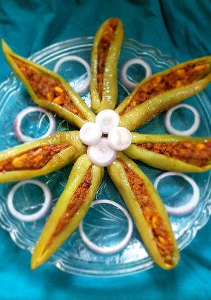 A picture of Keema Stuffed Chillies.