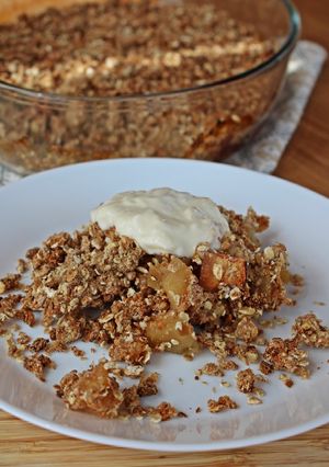 Una foto de Crumble de manzana