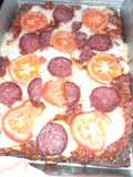 Prepizza de poroto con queso de mandioca