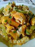 ฟักทองผัดไข่ สูตรคุณแม่