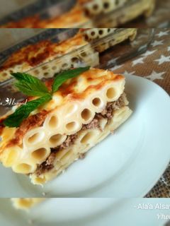 صورة لوصفة معكرونة بالبشاميل