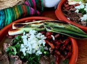 A picture of recipes with corn tortillas and chicken