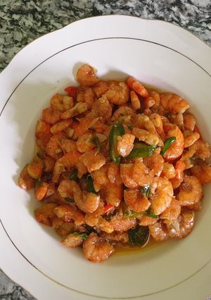 Foto resep 4. Udang Tumis Bawang Asin Manis