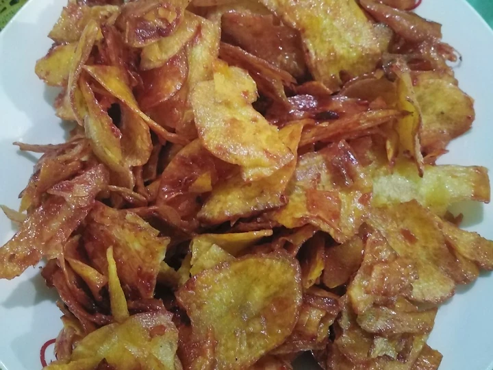 Langkah Mudah untuk Menyiapkan Resep Keripik singkong pedas manis yang  Bikin Ketagihan Anti Ribet, Sempurna