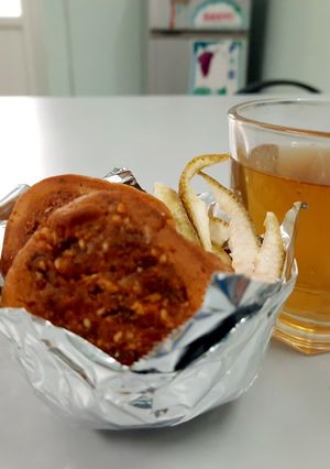 Hình của món Mứt vỏ bưởi_ trà vỏ bưởi.
