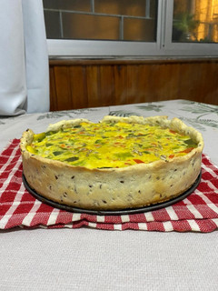 Una foto de Tarta de zapallitos cremosa
