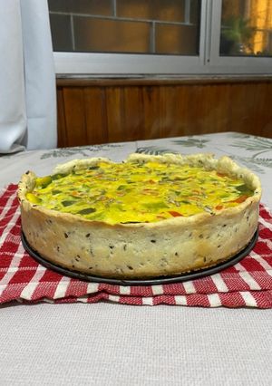 Una foto de Tarta de zapallitos cremosa