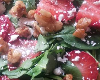 Popular Cuisine Spinach Strawberry Salad Delicious Steady